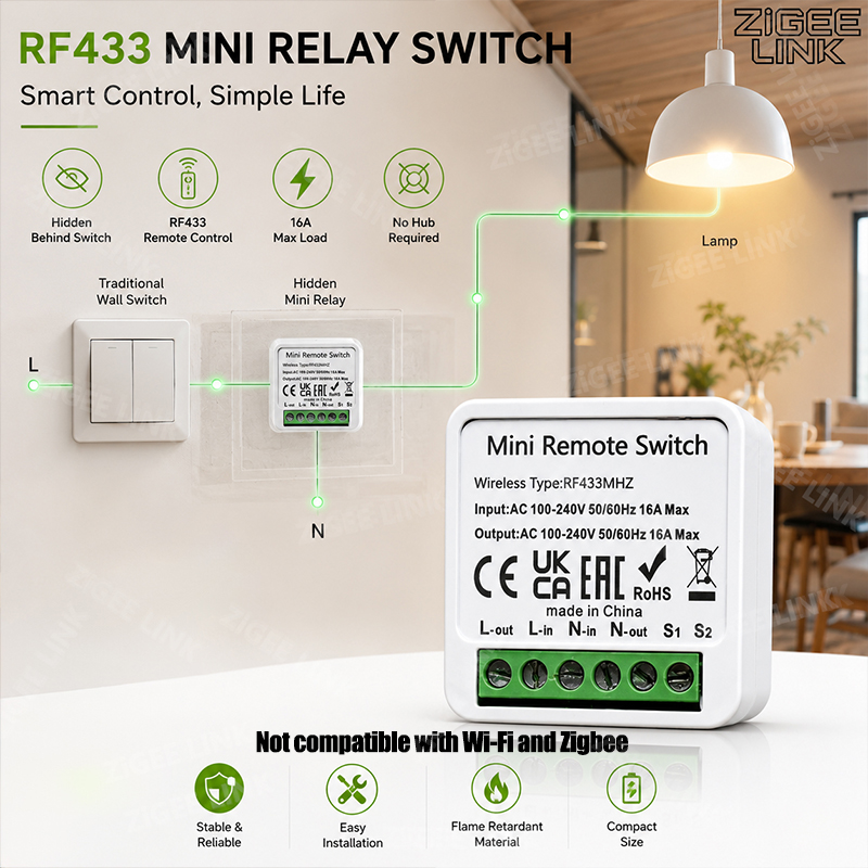 RF433MHz 16A Mini Smart Relay  - огляд і ціна Home Automation Systems Diy