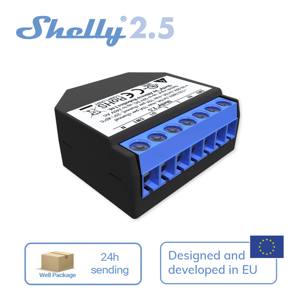 Shelly 2.5 Smart Home Double R - огляд і ціна Shelly Relay Module