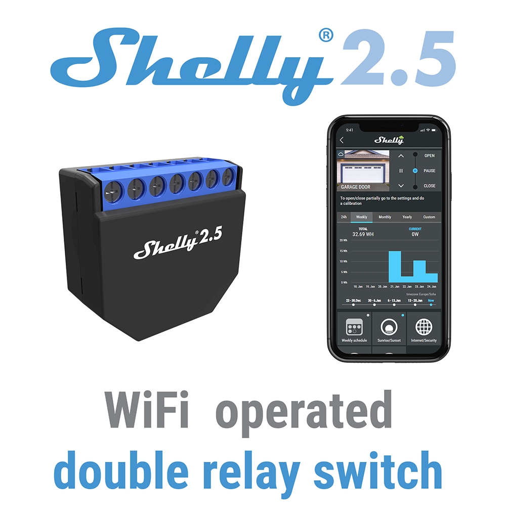 Shelly 2.5 Smart Home Double R - огляд і ціна Shelly Relay Module