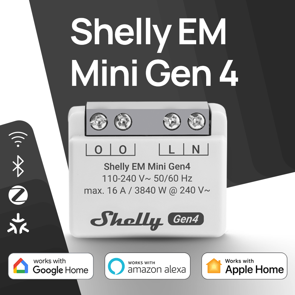 Shelly EM Mini Gen4 Matter Com - огляд і ціна Shelly Relay Module