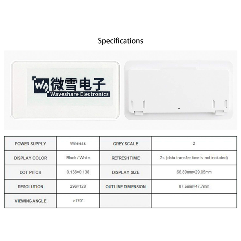 Waveshare 2.9 Inch Wireless NF - огляд і ціна Display Epaper 2.9