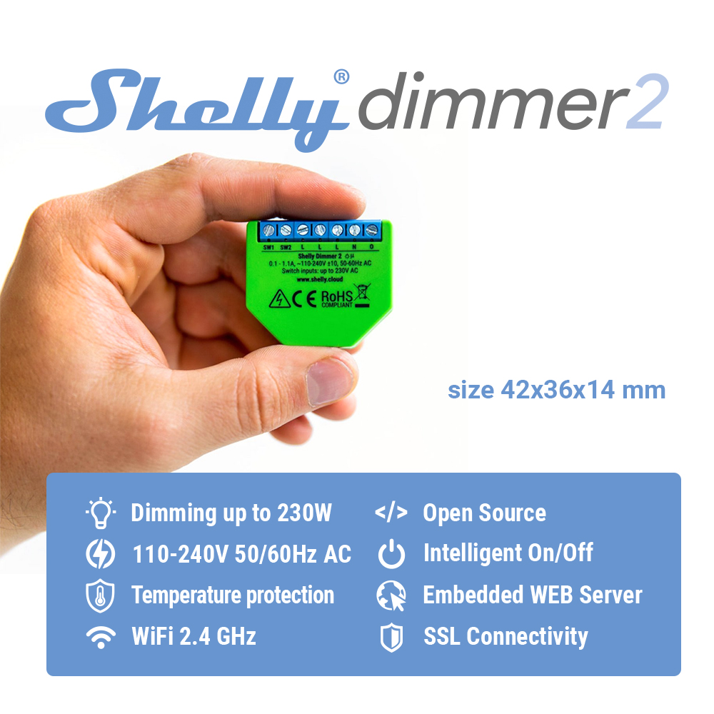 Shelly Dimmer 2 Smart Switch M - огляд і ціна Shelly Relay Module